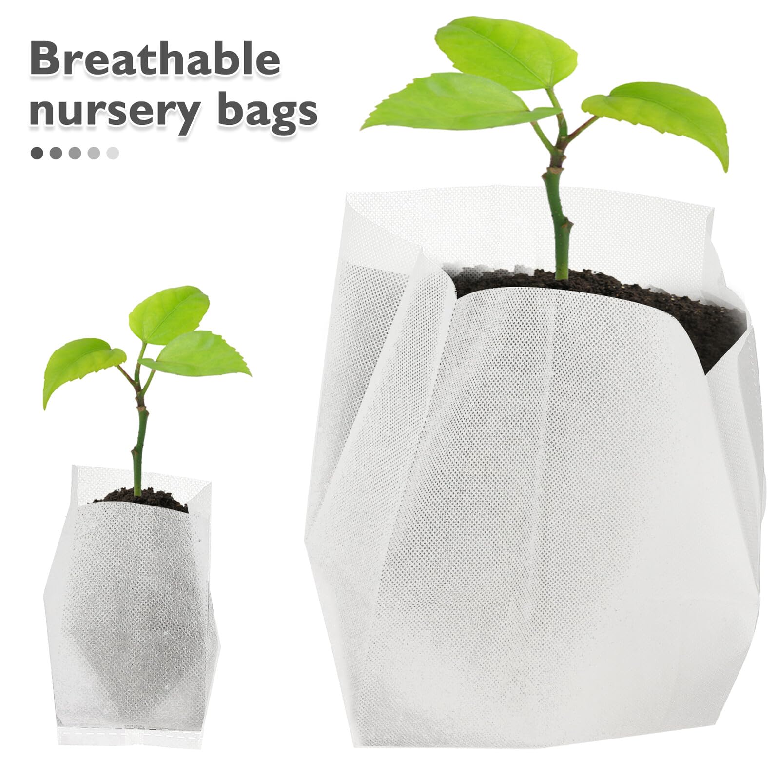 200pièces Sacs De Culture pour Semis Tissu Non Tissé pour Légumes Et Plantes