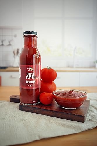Miniatura 3 de Green Jay Gourmet Ghost Pepper Ketchup picante - Ketchup de tomate totalmente natural con pasta de tomate, pimientos fantasmas reales y especias