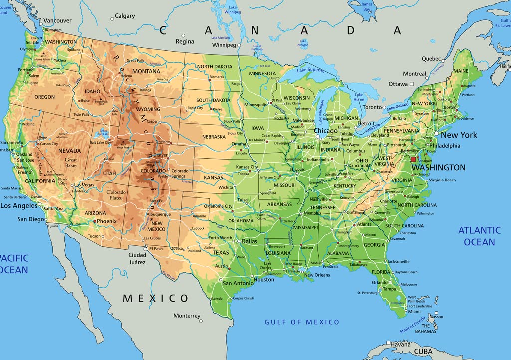 Mapa Imprimible Y Etiquetado De Las Regiones De Los Estados Unidos