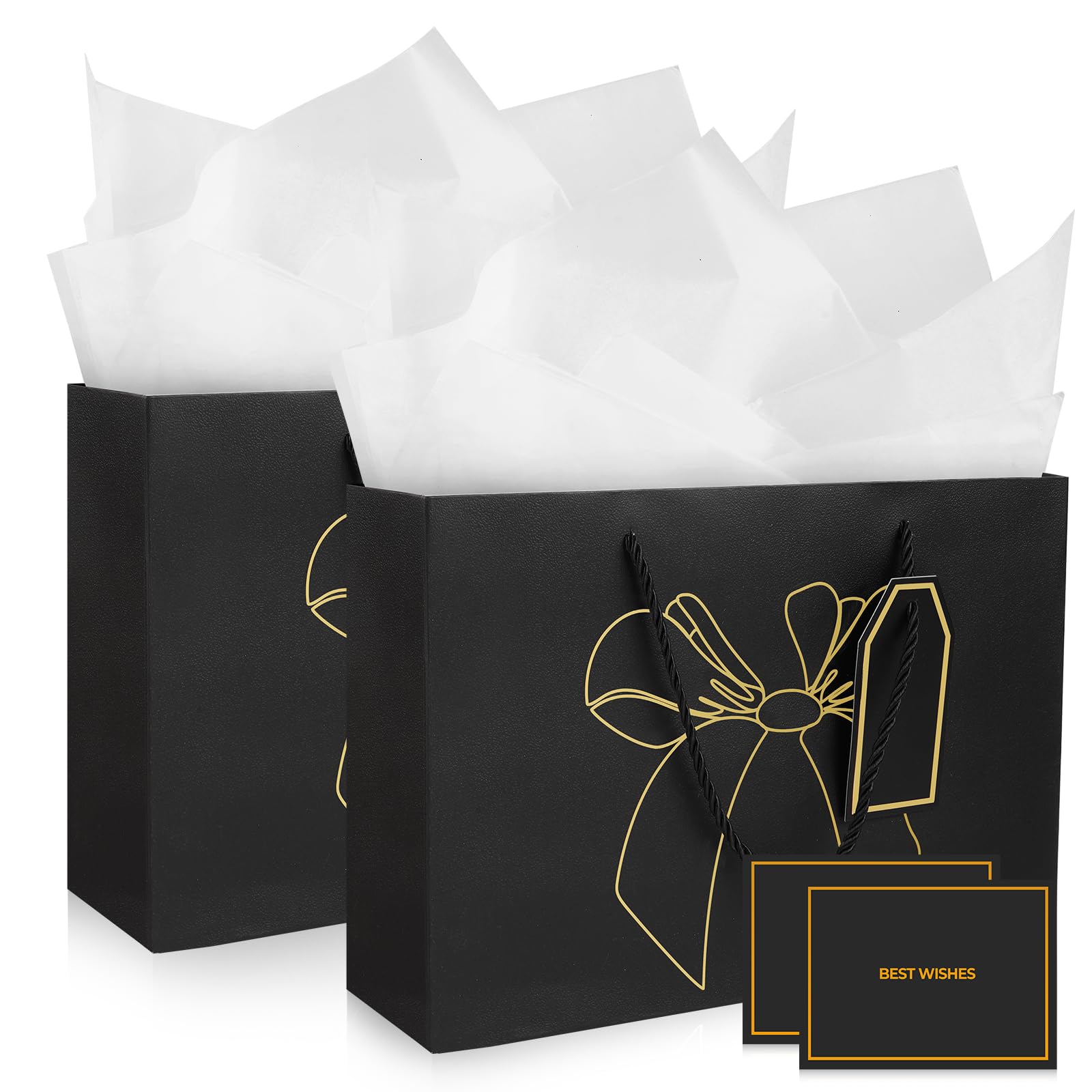 Mifferer Geschenktüten, 2 Stück Papier Geschenktüten mit Tas