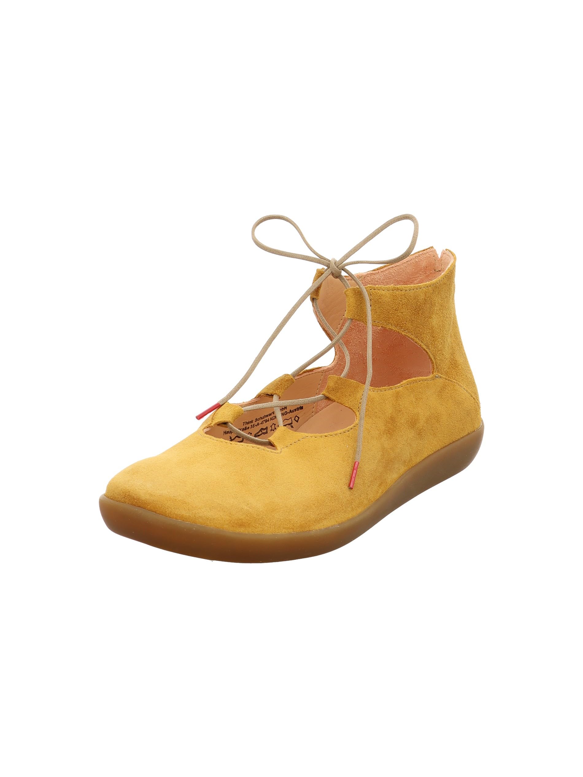 Think! Damen Nature chromfrei gegerbte nachhaltige Halbschuhe, Caramel 3010