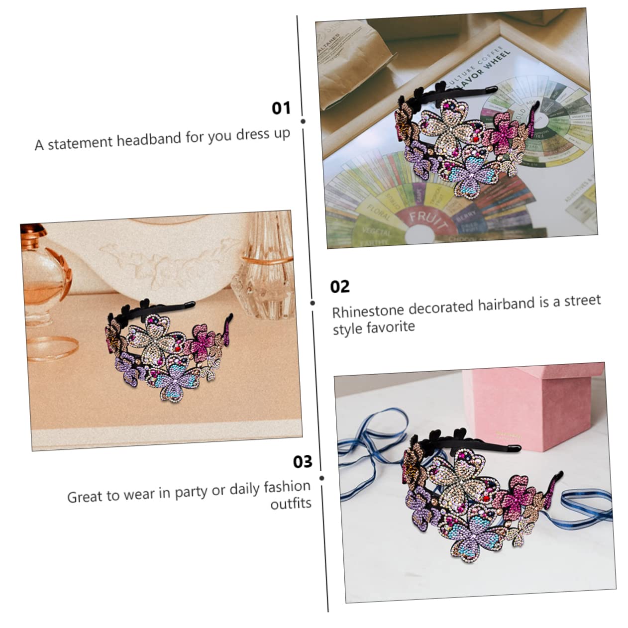 Ipetboom 4pezzi Cerchietto Flapper Vintage Per Donne Accessorio Per Matrimonio Prom e Natale Tieni Posto e Occasione