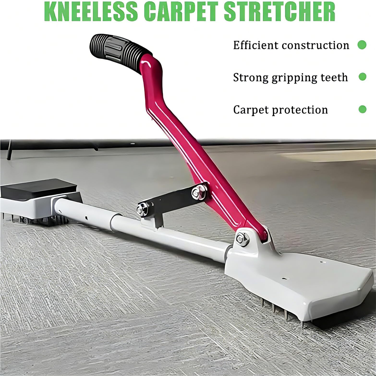 Kit de civière de moquette - Qualité professionnelle - Sans genoux - Poignée souple - Outil essentiel pour tous les types de tapis - Élimine les plis