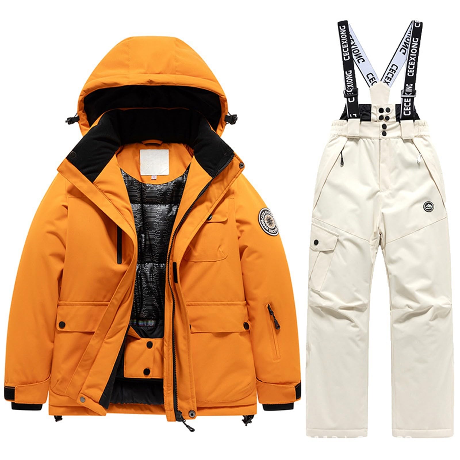 Generisch Bekleidungsset für Kinder Kinder Winter Ski Outfits für Jungen Mädchen Thermo Snowboardjacke mit Hose warme Schneeanzug Kleidung