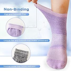 Bulinlulu Diabetic Socks for Women Men,6 Pairs Non Binding Diabetic Ankle Wide Socks with Seamless Toe 6-9 9-11 13-15(Extra Large,Grey-6 Pairs)