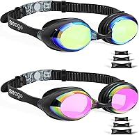 Vista 10 de Seago 2 Pack Swimming Goggles Anti-fog Anti-UV Silicone Swim Goggles Adult Women Men