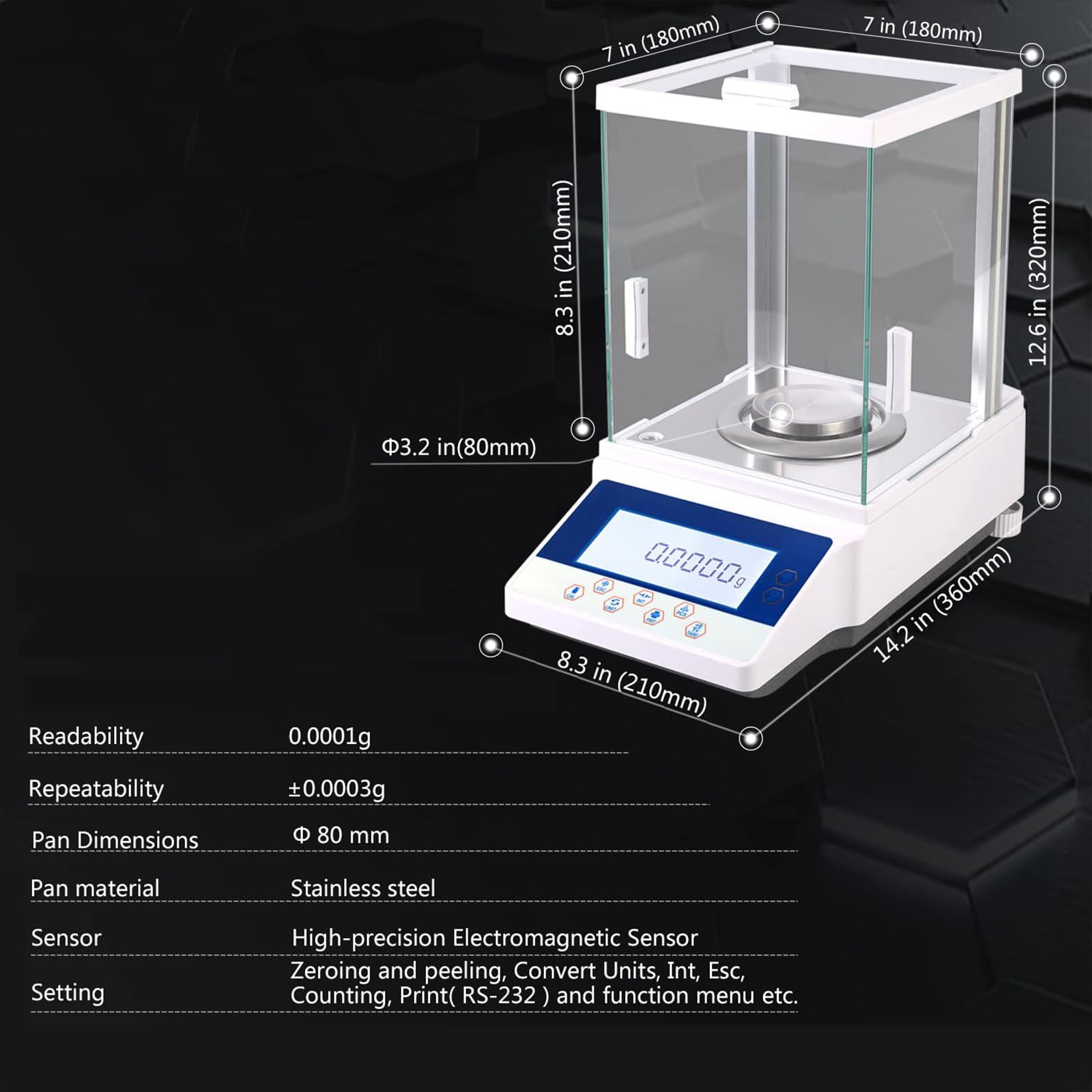 Precyzyjna laboratoryjna waga analityczna dla laboratoriów Apteki Sklepy jubilerskie Szkoły Zakłady chemiczne Kalibracja zewnętrzna Pojemność 1000 g z dokładnością 0,01 g