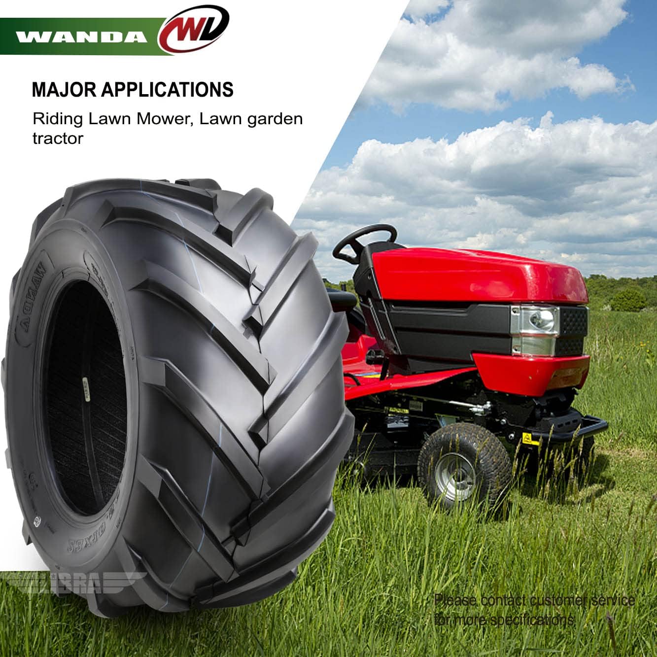 WANDA 20x10-8 Lawn Mower Agriculture Farm Tractor Tires 4 ply 20x10x8-Set 2-13071
