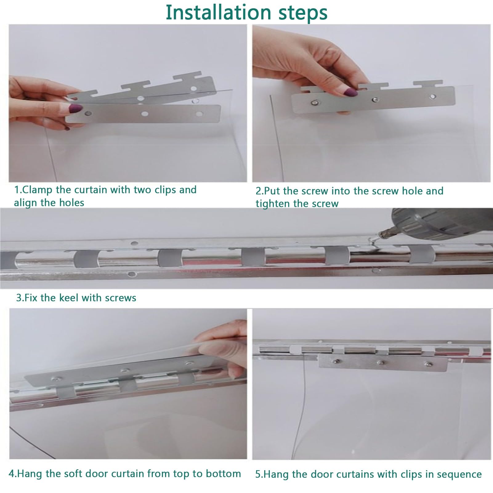 Rideau Lamelle Verticale Bandes Porte Plastique Anti-froissement Rideaux Lanières PVC Entrepôts, Ateliers(90x230cm/35.43x90.55in)