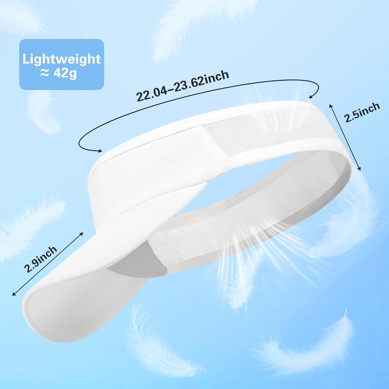 HH HOFNEN Sports Sun Visor Cooling Lightweight Stretchy Packable Running Golf Visor Hat for Men Women - Image 3