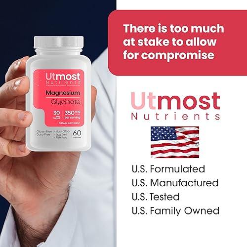 Miniatura 8 de Suplemento de glicinato de magnesio - Solo 1 cápsula  175 mg de magnesio absorbible (350 mg en 2 cápsulas) sin OMG, sin gluten, sin alérgenos