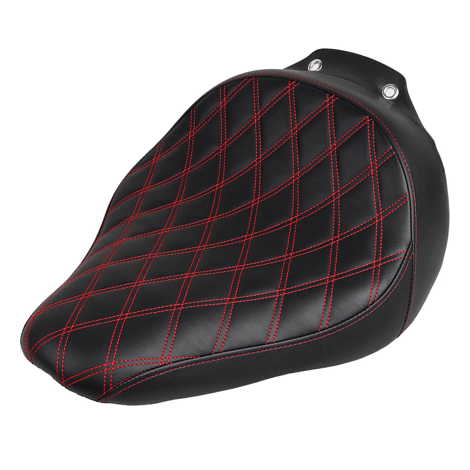 Red Line/Lattice Stitched Rider Seat Front Solo Seat Saddle for Harley Fatboy FLSTF Fat Boy EFI FLSTFI 2007-2017