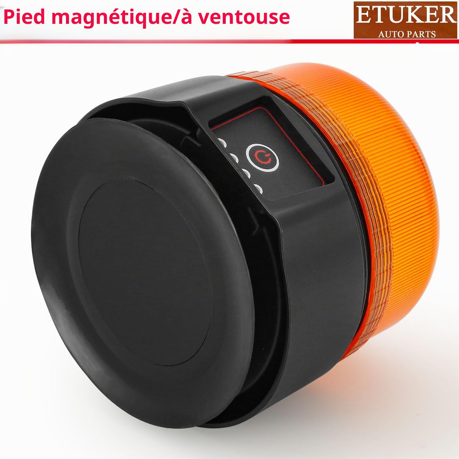 LED Gyrophare Magnétique Jaune Sans Fil Rechargeable Batterie Télécommande 3Flashs Lumineux Clignotant Ramp