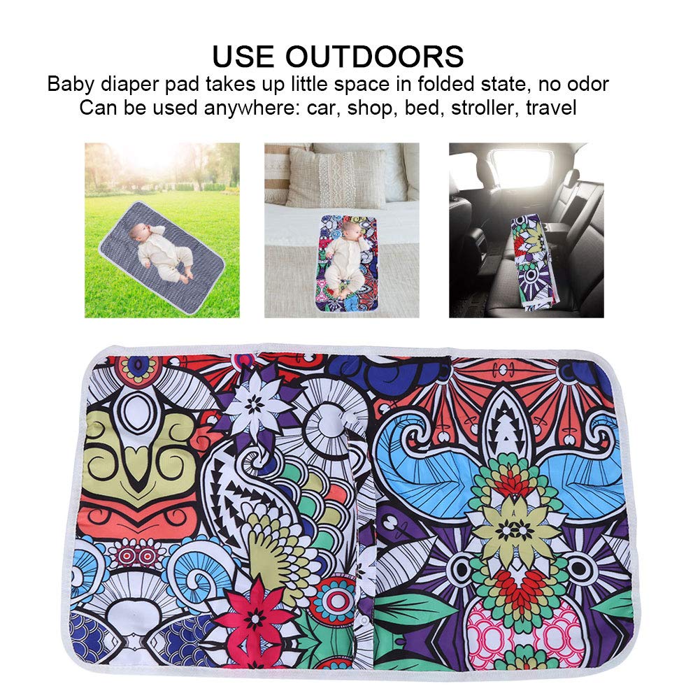 Portable Baby Changing Mat, Multifunctional Infant Urine Pad Waterproof Baby Underpad Household Travel Portable Underpad(#1) - Image 3