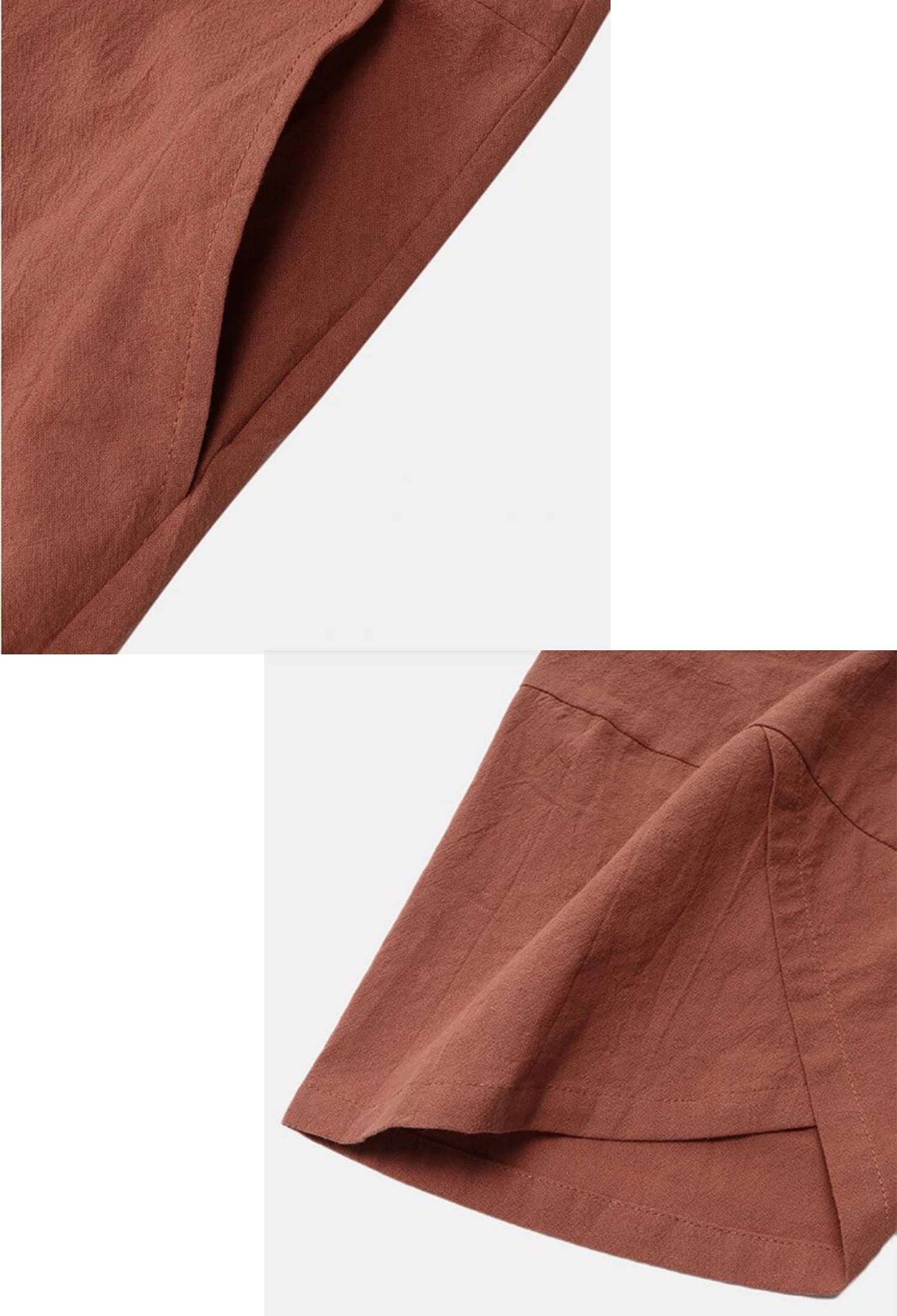 BRONG Overol para mujer, casual, holgado, de algodón suave, de lino, para mujer, con correas ajustables y bolsillos