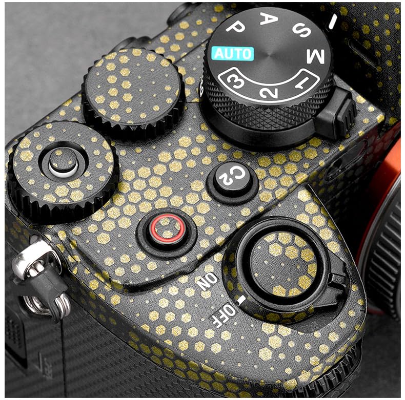Image of Anti-Scratch Camera Cover Skin Sticker for Sony Alpha 7 IV /A7M4 /A7IV Camera Protector Film Skin (Mamba Gold)