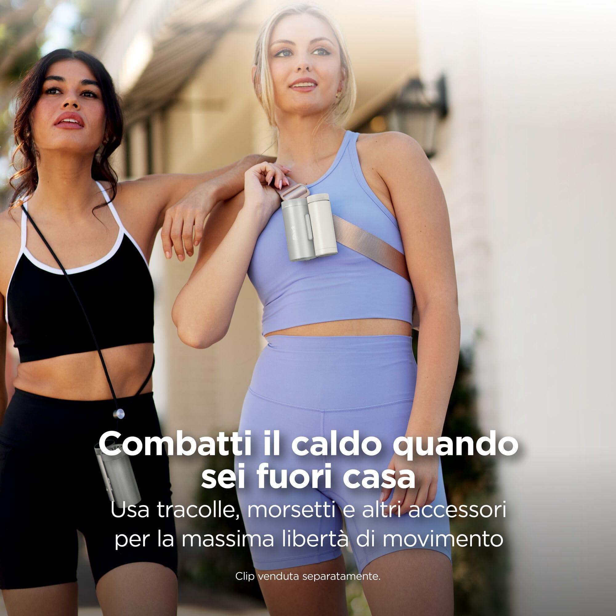 Shark ChillPill Sistema ventilatore personale ad alta velocità, nebulizzazione ultra fine e InstaChill 3 in 1, kit da viaggio, con 3 accessori di raffreddamento, bianco FA021EU