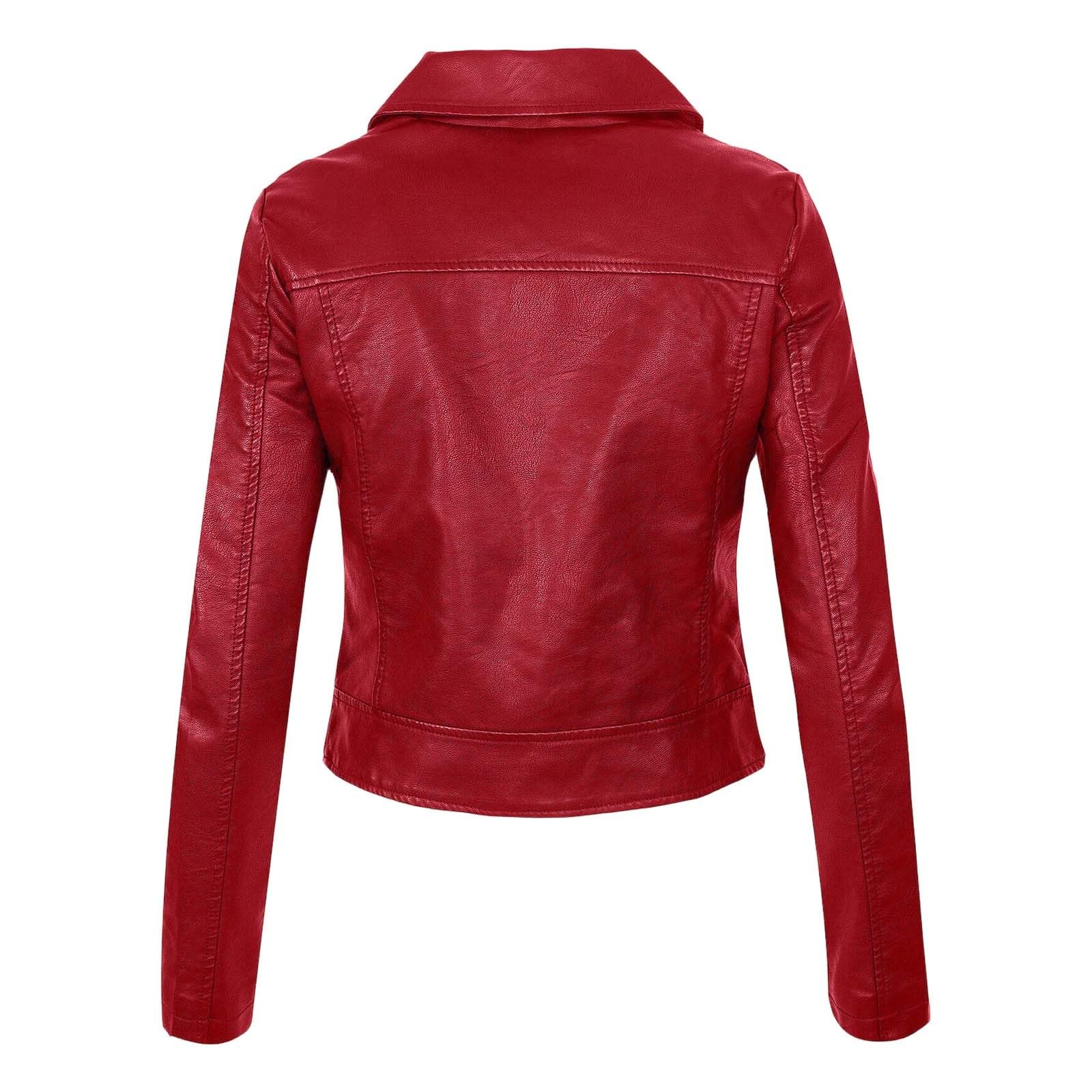 Veste en Cuir Femme Mi Saison Manteau Legere Jacket Grande Taille Chic Bombers Entre Vêtement Demi Courte Blouson Vêtements Légère Perfecto Été Printemps