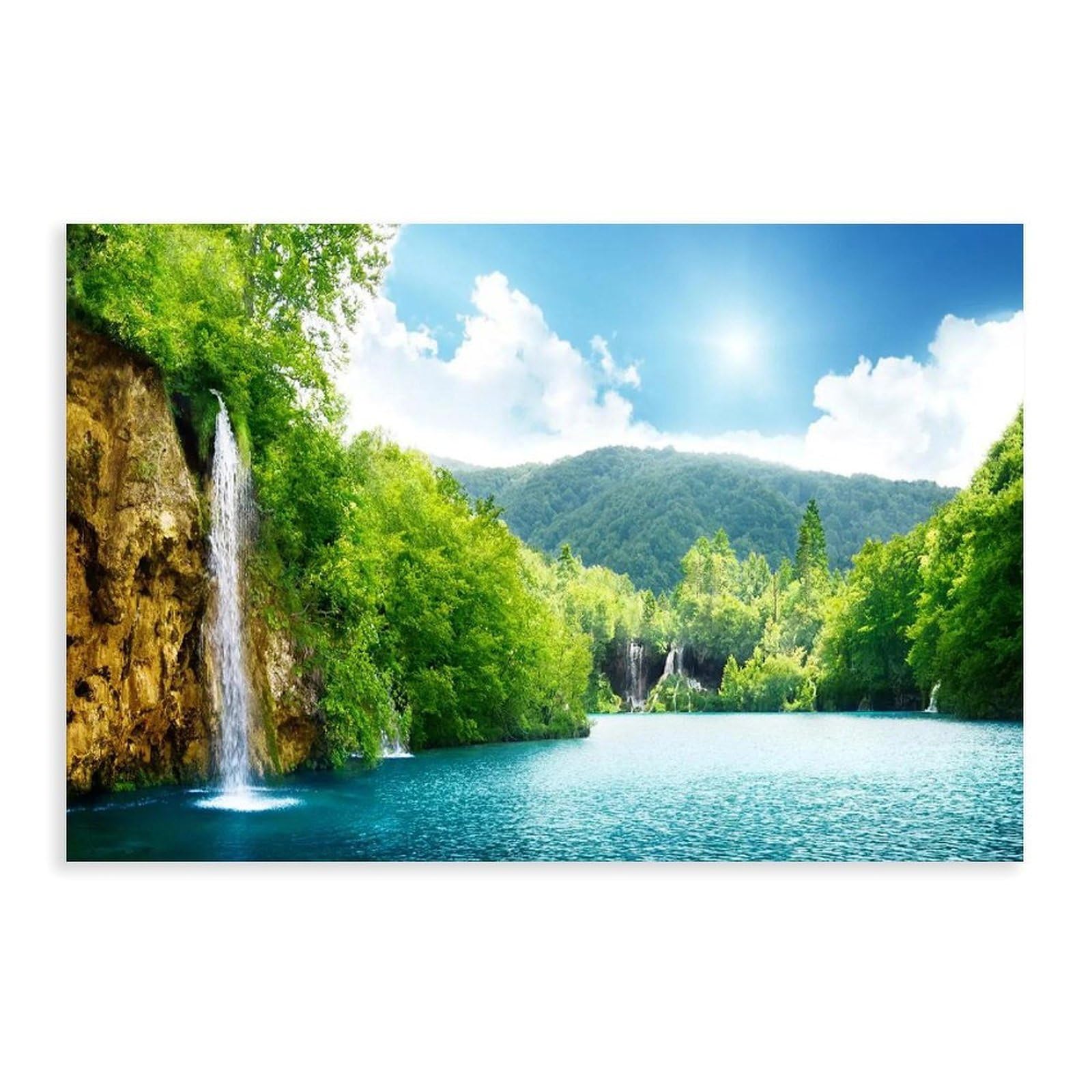 Bareronor Landscape And Deep Forest Poster Canvas Poster Wall Art Decor Print Picture Paintings for Living Room Bedroom Decoration 24" L X 36" W