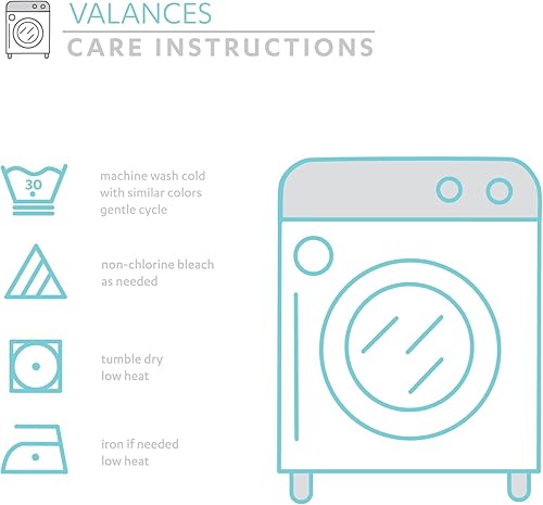 Miniatura 4 de Lush Decor Melody - Cortina de cenefa de lazo de 52 pulgadas de ancho x 18 pulgadas de largo + 3 pulgadas de largo, cortinas de lazo, cenefas de