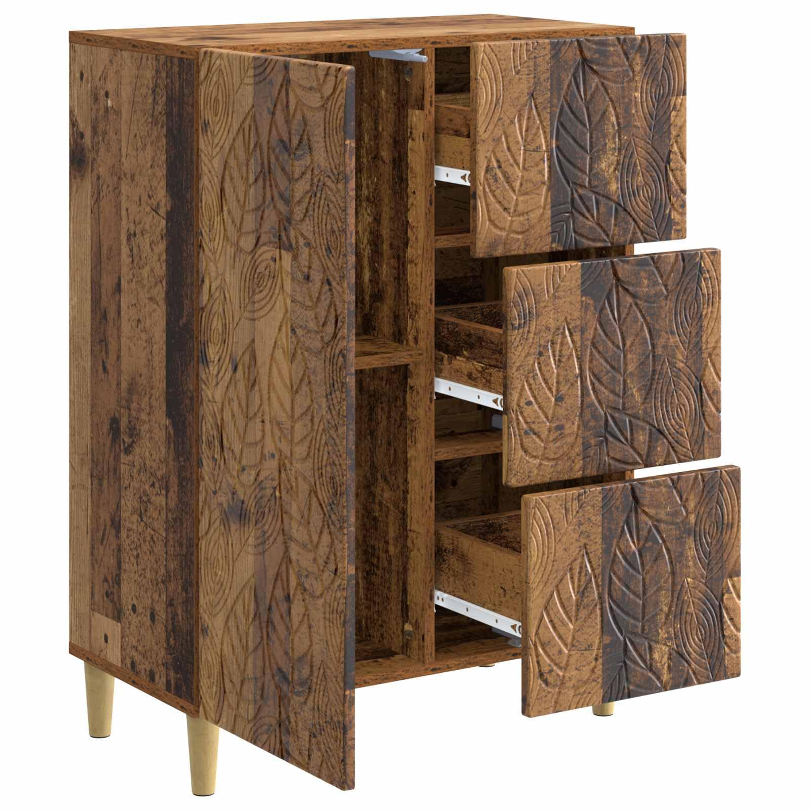 Buffet en bois vieilli 66 x 34,5 x 90 cm