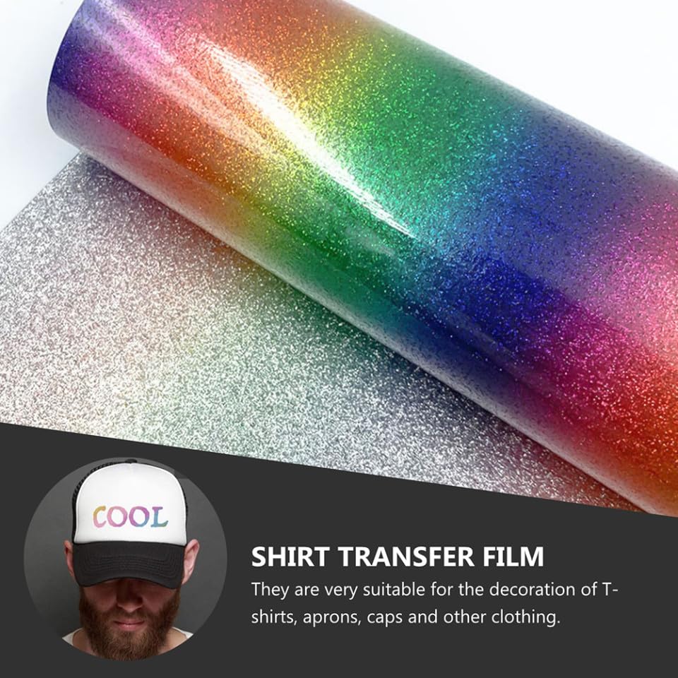 Vinyle pailleté arc-en-ciel Uonlytech thermocollant haute adhérence - 5