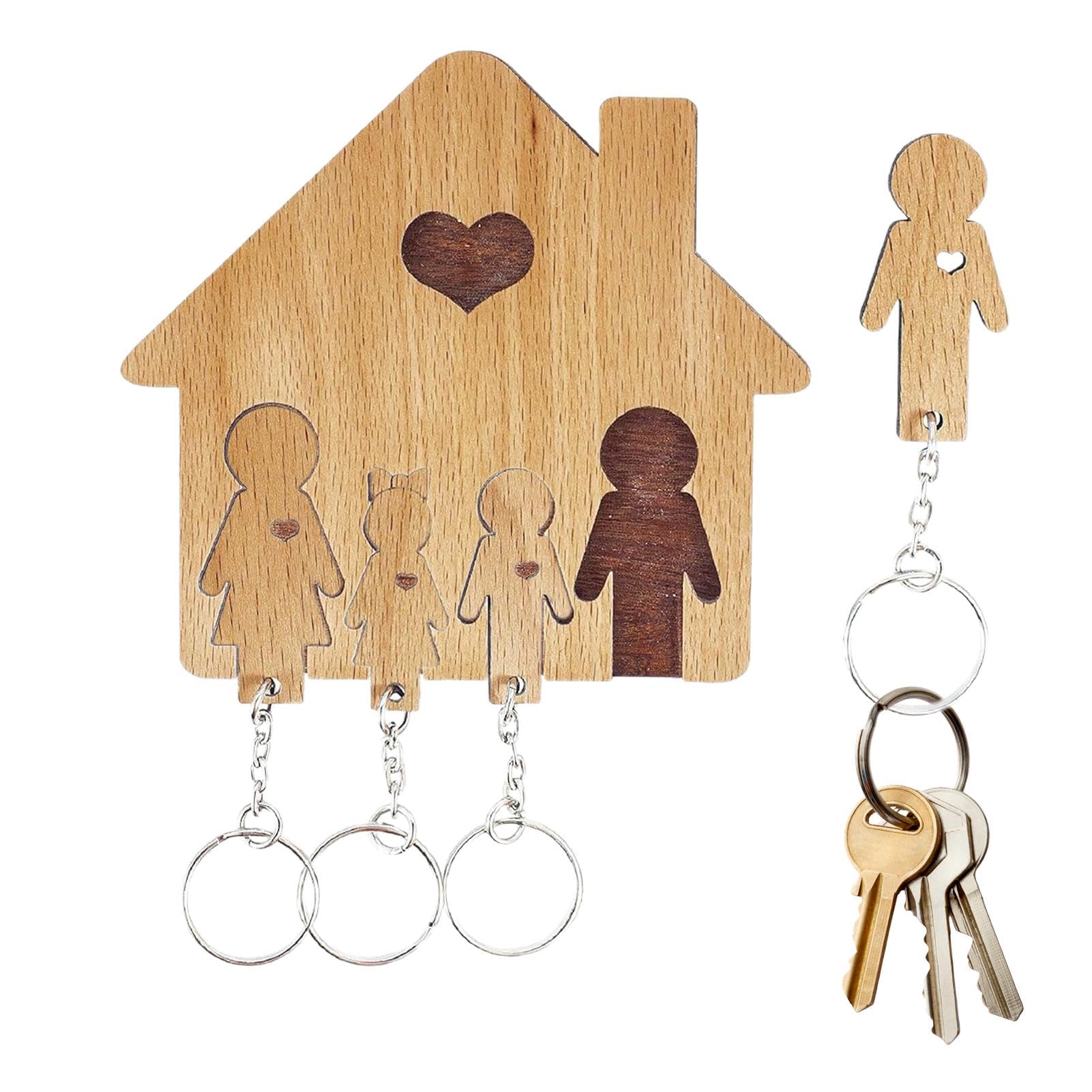 Ganchos para llaves de pared en madera ideales como regalo de mudanza