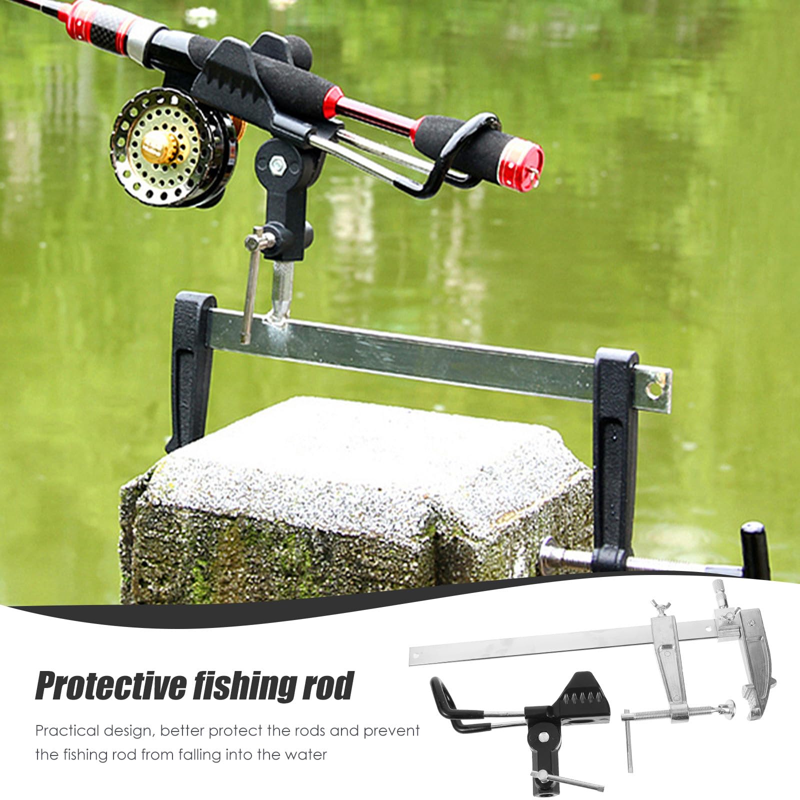 BESTonZON Support Multifonctionnel en Métal Léger Facile à Installer pour Canne de Mer Main, Porte-bâtons Pratique pour Pêche en Bateau