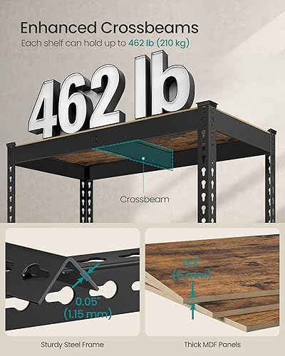 Miniatura 5 de SONGMICS Estantes de almacenamiento de 5 niveles, carga de 2310 libras, almacenamiento de garaje, montaje sin tornillos, unidad de estantería