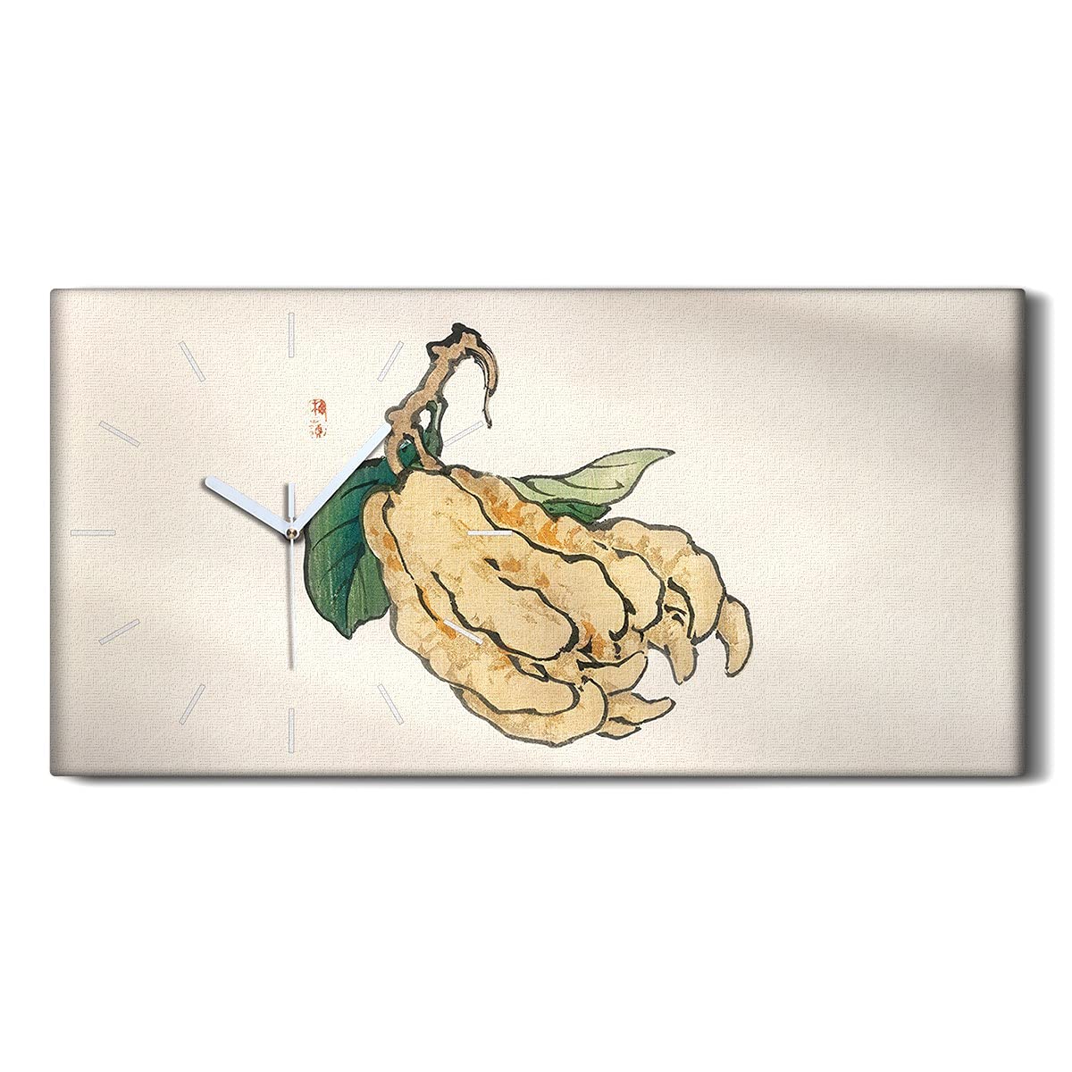 Horloge sur Toile sans Bruit 60x30cm Image Art Légumes d'Asie