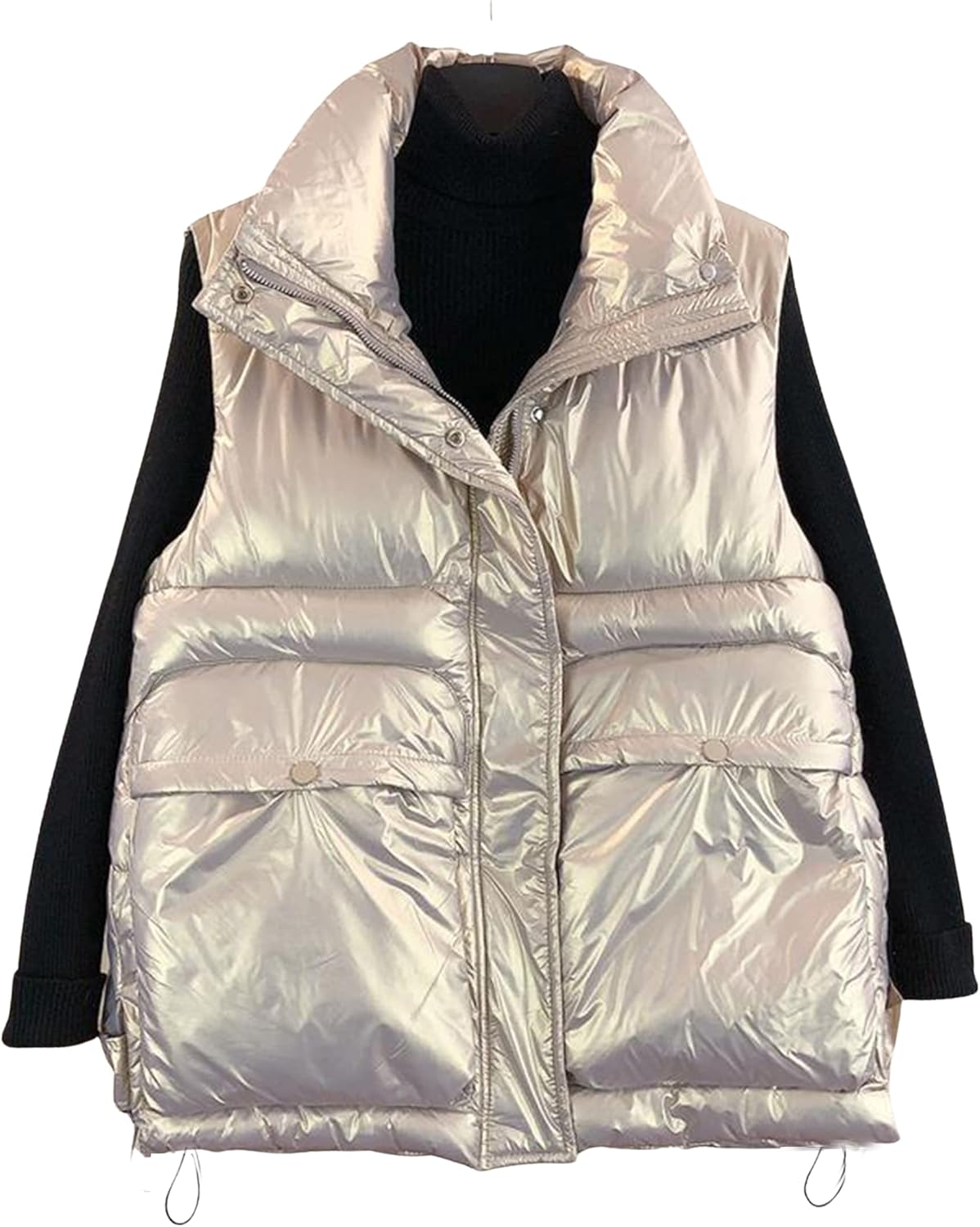 metallic down vest