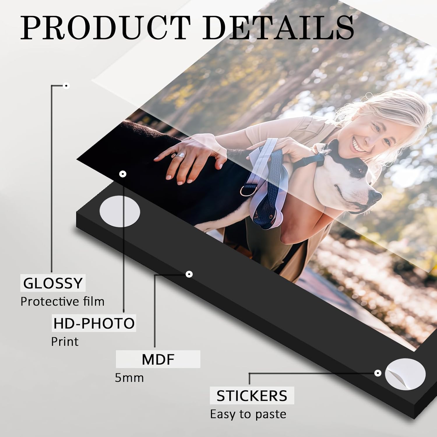 Custom Photo Tiles Personalized Picture Frames, Peel and Stick Wall Decor, HD Photo Prints on MDF, 9 Piece Set, Multiple Sizes Options for Home, Offices, Gallery Decor