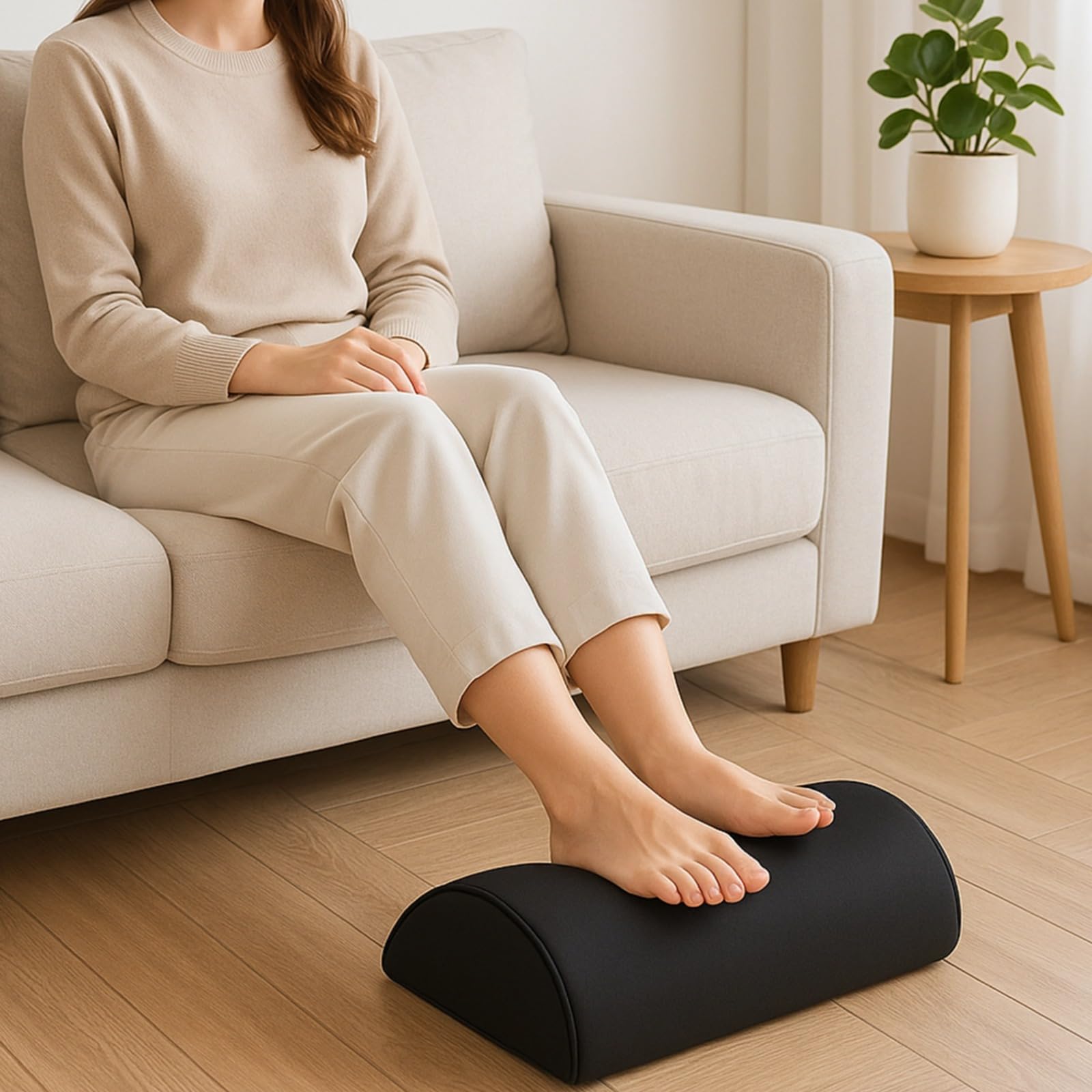 Fußstütze unter dem Schreibtisch, Memory-Foam-Beinablagekissen, ergonomischer Hocker mit waschbarem Bezug, Büro-Schreibtisch-Fußstützenkissen, 44 x 28 x 14 cm