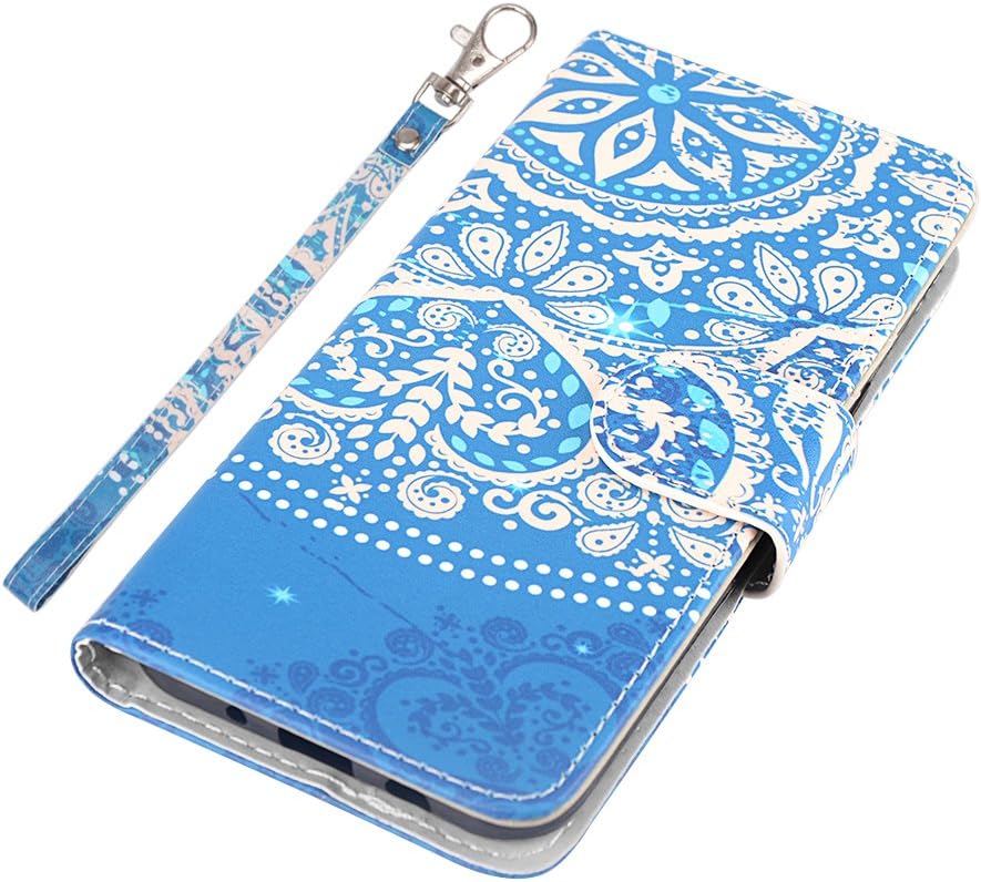 UrSpeedtekLive Samsung Galaxy J3 Emerge Case, J3 2017 Case, J3 Prime Case, Amp Prime 2 Case, J3 Emerge Wallet Case, Premium PU Leather Flip Case Cover w/Card Slots & Kickstand(Flower)