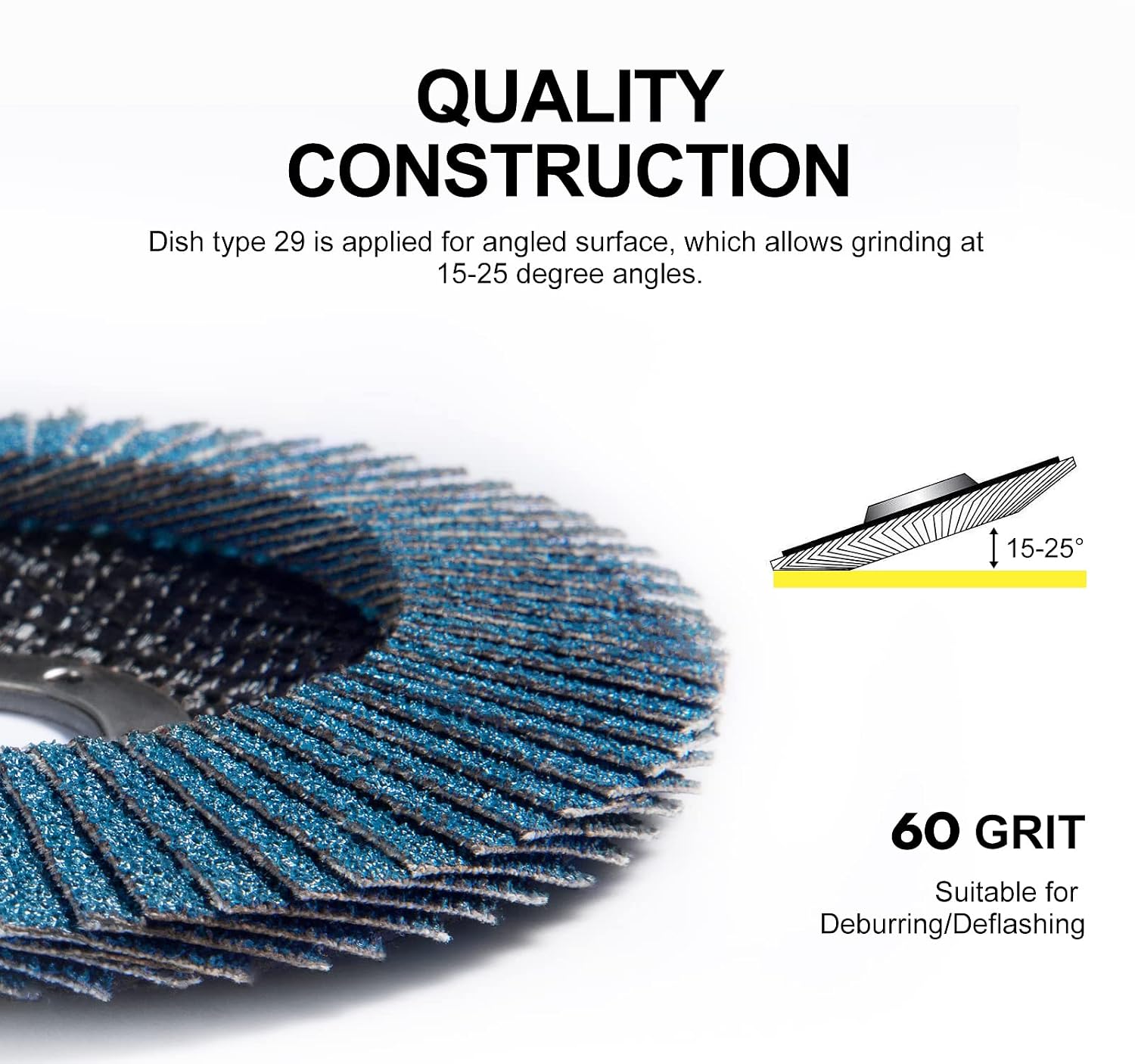 S SATC Flap Disc 20PCS Angle Grinder Disc 60 Grit Flap Disc 4-1 2 Inch Zirconia Alumina Type 29