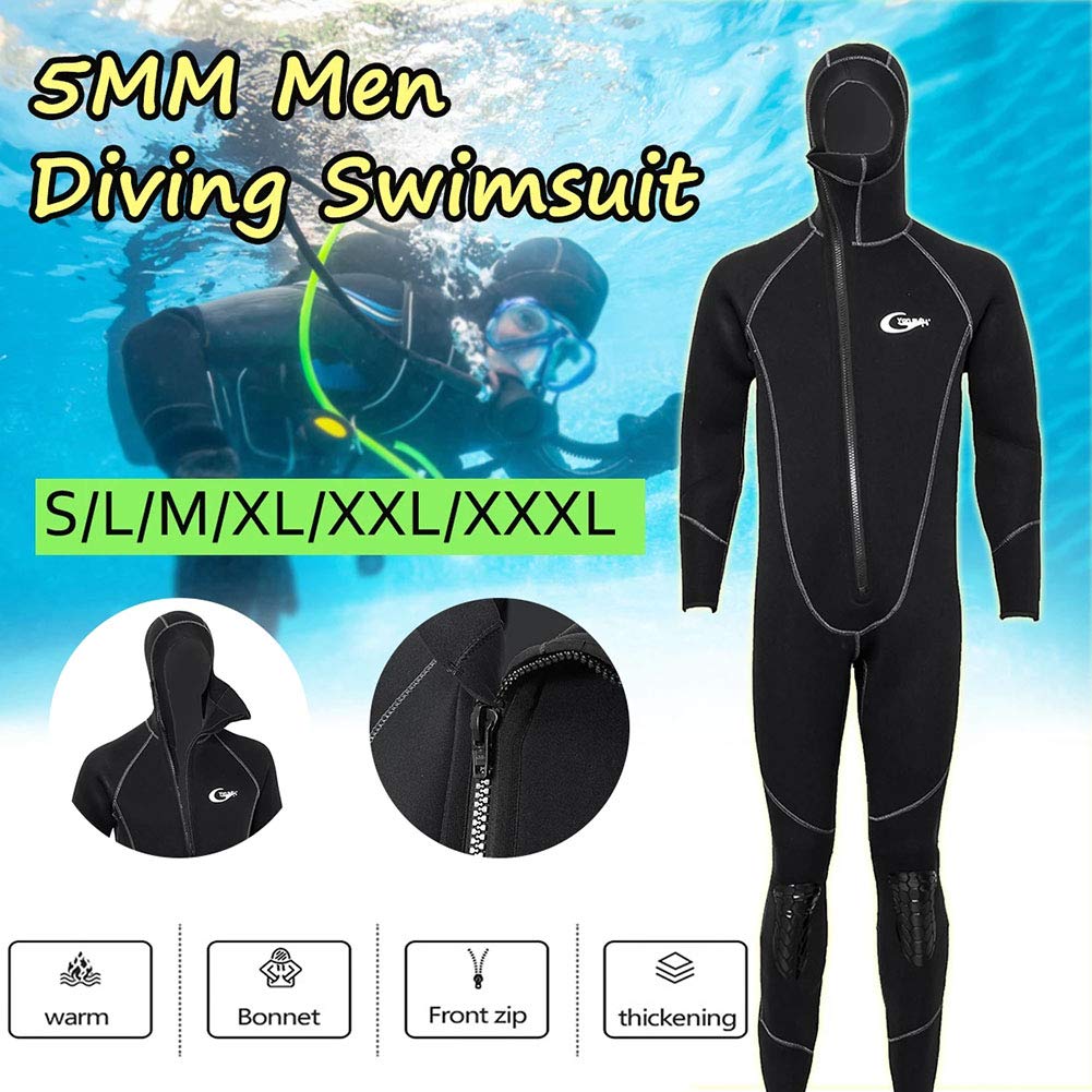 Ultra Stretch 5 mm Neopren Neoprenanzug, Winter Warm Front Reißverschluss Ganzkörper Tauchanzug für Männer Frauen Schnorcheln Tauchen Schwimmen Surfen