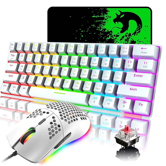 Buy 60 Wired Mechanical Gaming Keyboard Mouse,Chroma RGB 12 LED