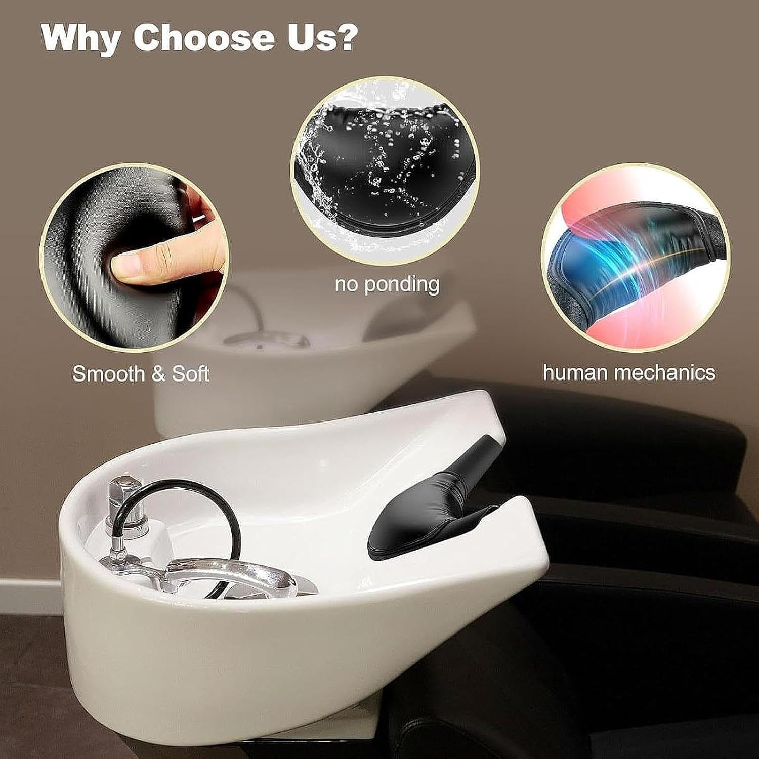 MetieFasia 5x サロンネックレストクッション ヘアウォッシュパッド ソフトヘアウォッシングシンク洗面器ツール