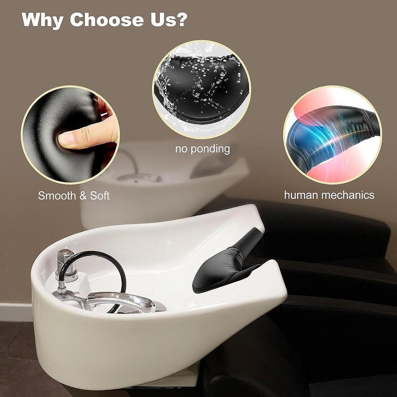 Cojín de Apoyo para El Cuello de Salón, Herramienta para Lavabo de Salón, Almohada Antideslizante para Champú Y Apoyo para El Cuello.