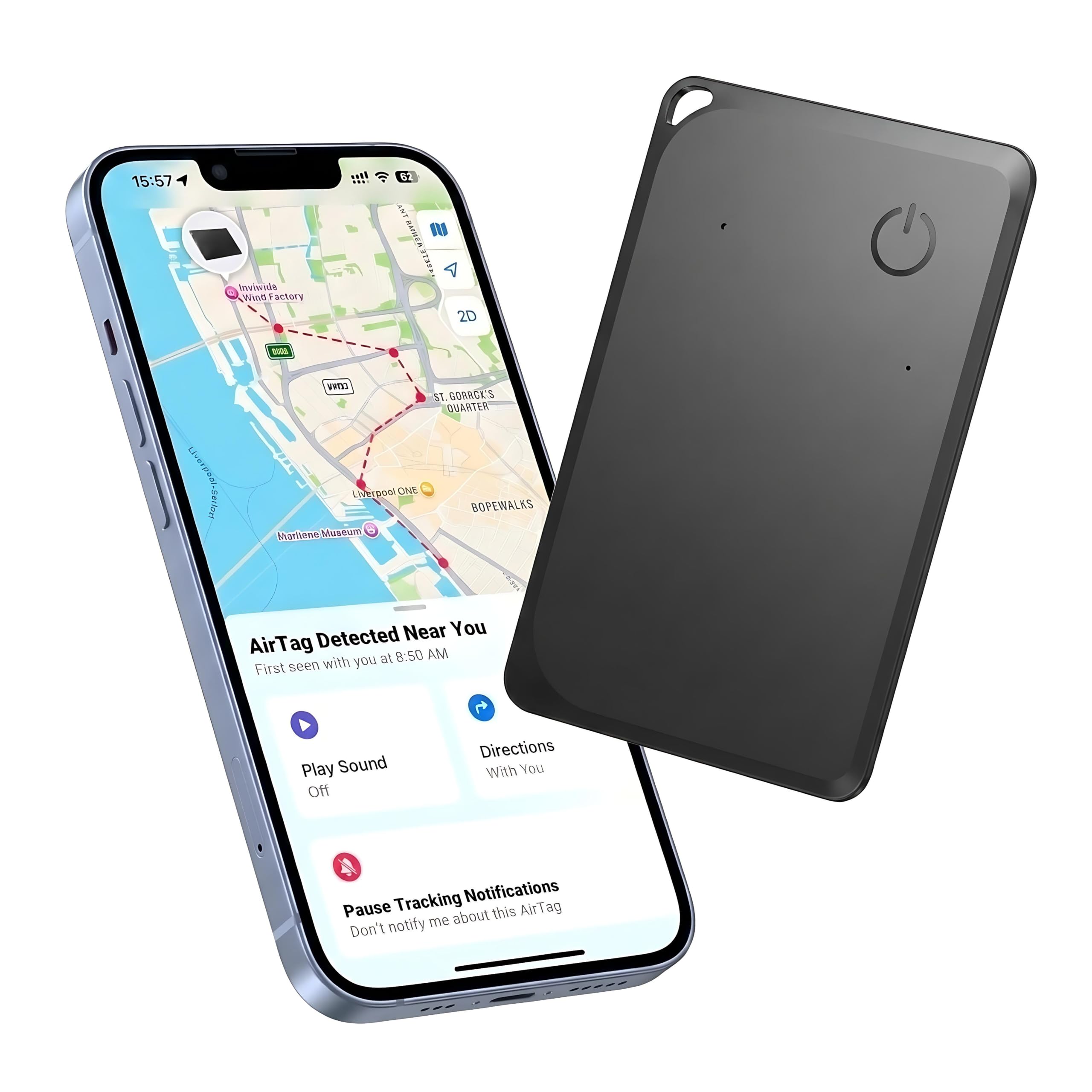 [MFi Certified] Slim Wallet Tracker Card Compatible with with Apple Find My(iOS Only) Bluetooth Air Tag Smart Tracking Card Waterproof Rechargeable Item Locator Key Finder for Passports Luggage Travel-image-41