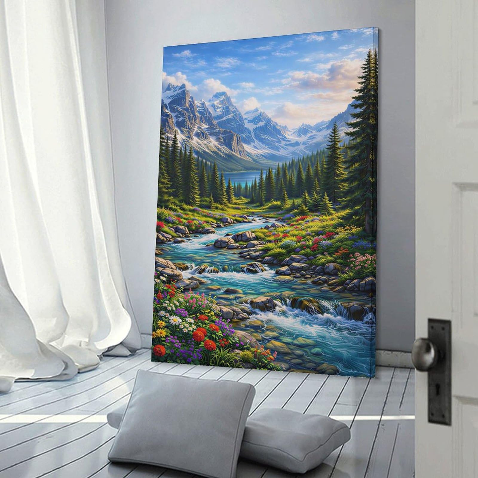 Junmoney Canvas Wall Art Eternal Light of Banff, 20x30inch(50x75cm), for Bedroom, Guest Room Or Reading Nook, Canvas Wall Decor for Personal Spaces