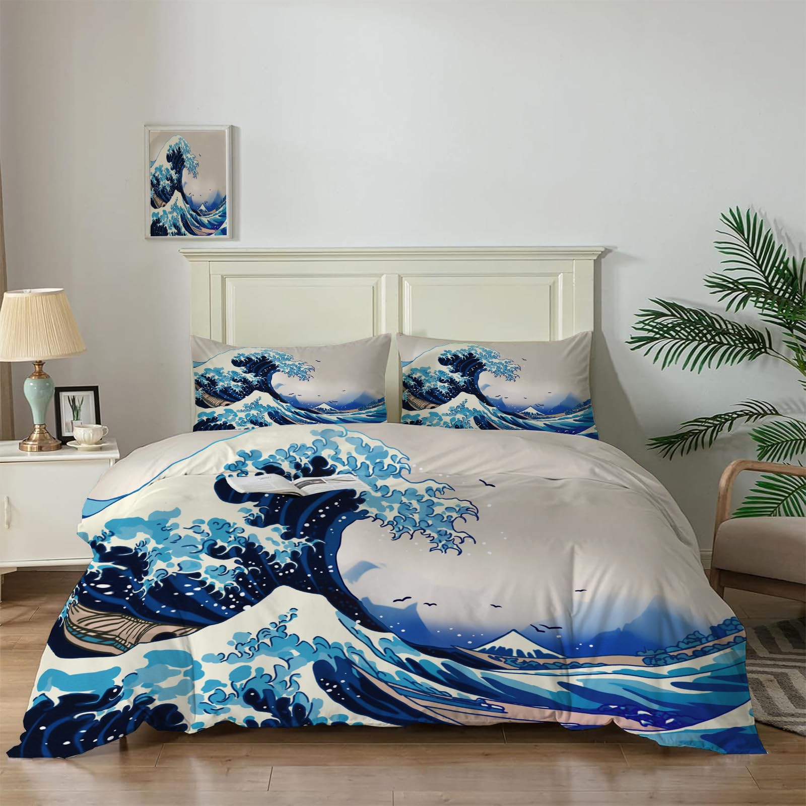 Parure de lit japonaise 3 pièces pour une chambre zen et nuits douces