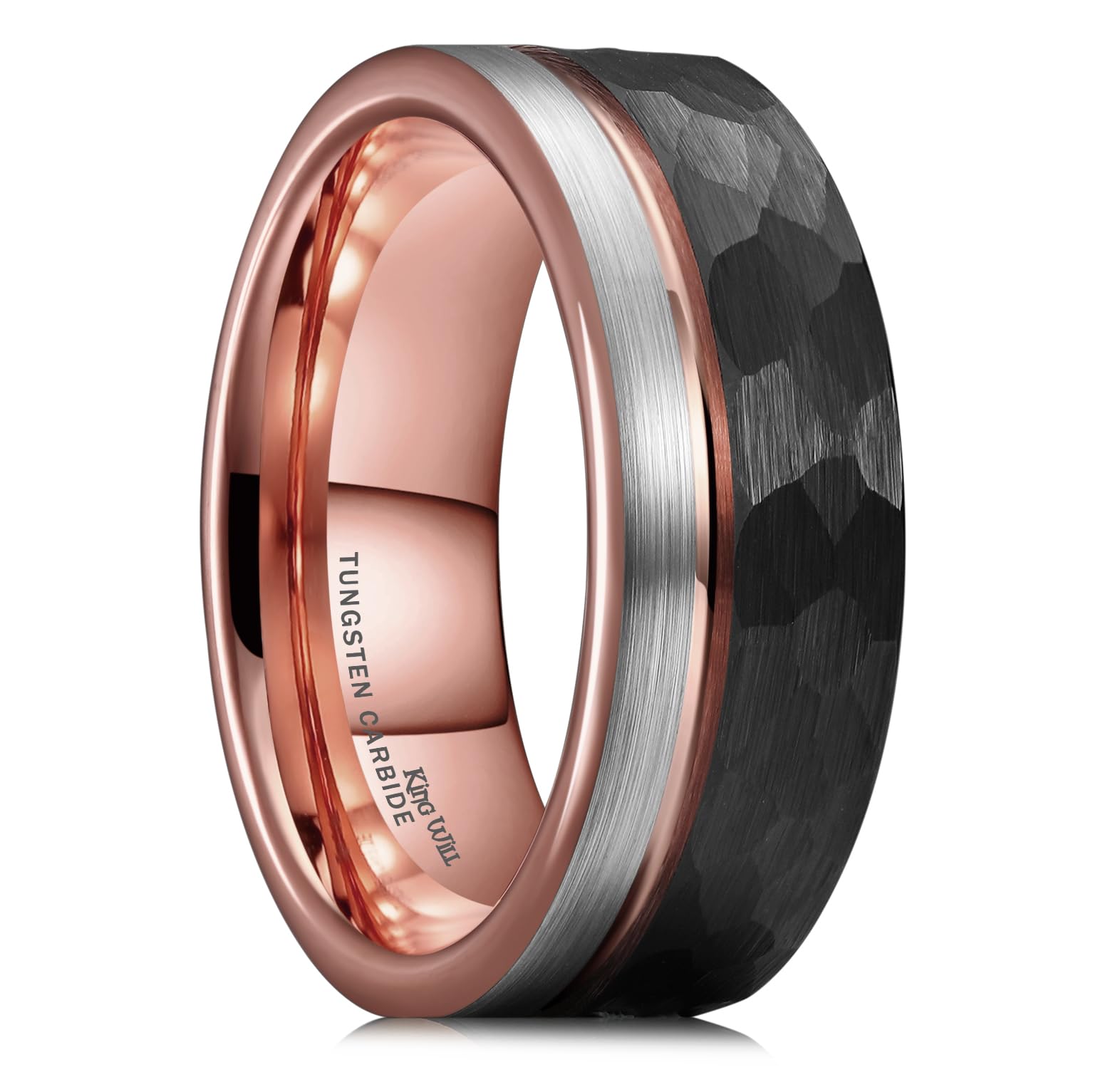 King Willloop Mens Women Tungsten Carbide Wedding Band 6mm 8mm
