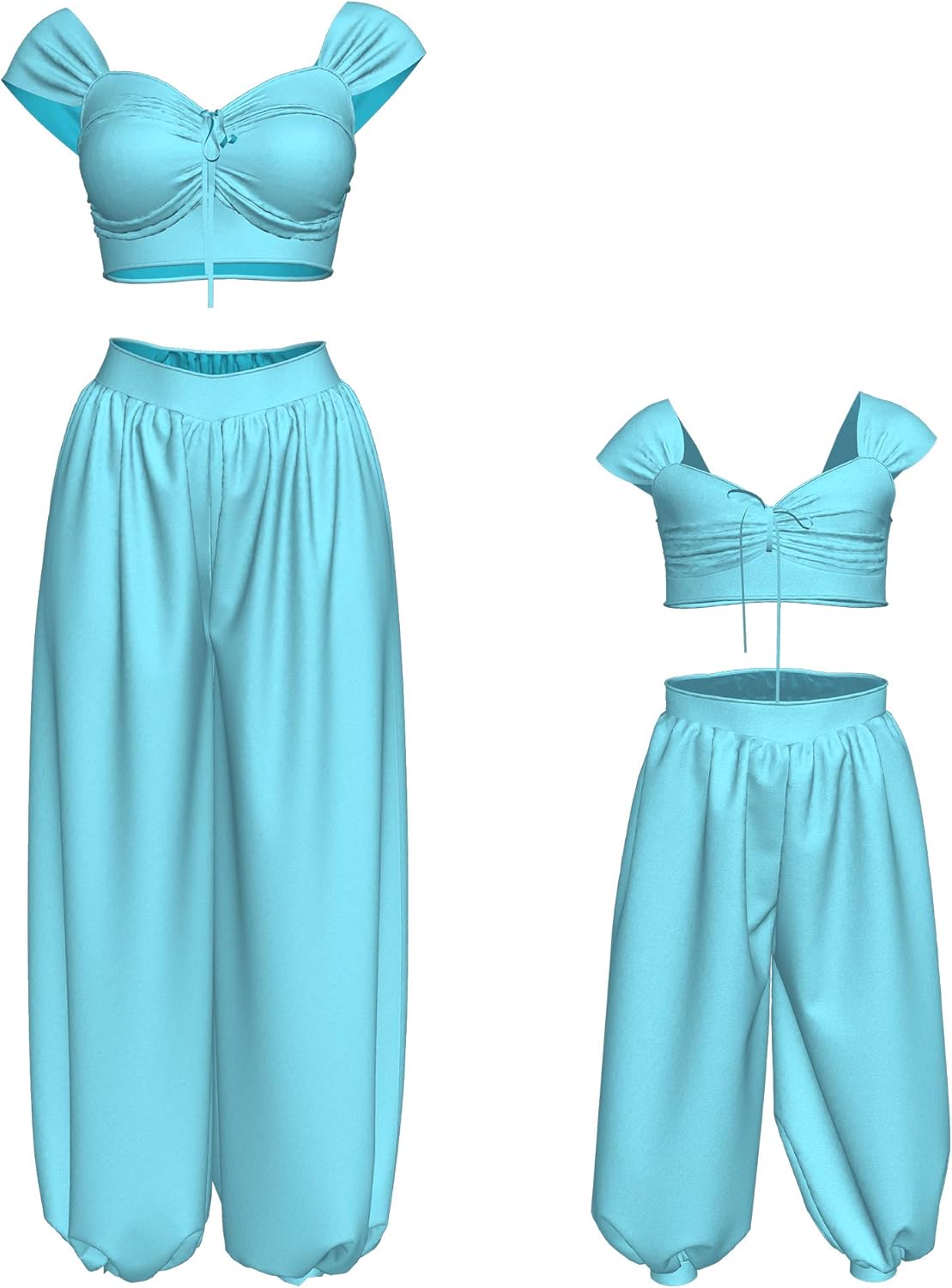 Xcostume Princss Jasme Costume India Belly Dance Arabian Dress Party Christmas Halloween Cosplay Outfit Blue