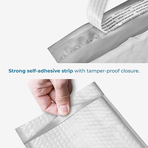 Miniatura 7 de IPACKNOW Paquete de 100 sobres de burbujas de polietileno #2 de 8.5 x 12 pulgadas, sobres acolchados amarillos, autoadhesivos, impermeables, 100