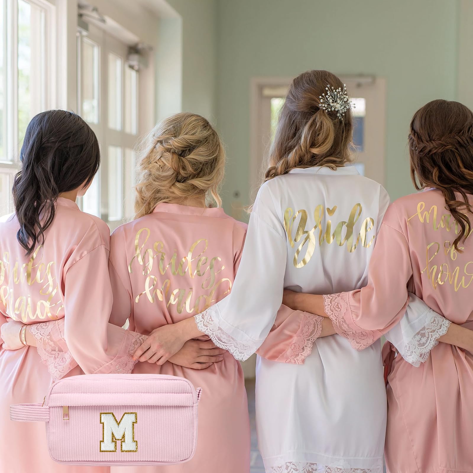 Borsa per cosmetici per donna Personalizzata Iniziale, Pochette Trucchi Viaggio con Tasca Interna, Trousse Trucchi Organizer Cosmetici, Regalo Compleanno Natale Ideale per Donne Ragazze Amic Rosa G