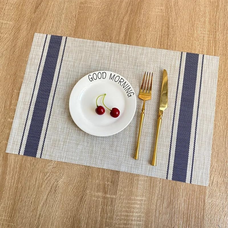 4Pcs Rectangle PVC Non-Slip Hot Insulation DIY Table Placemats PVC Upgrade