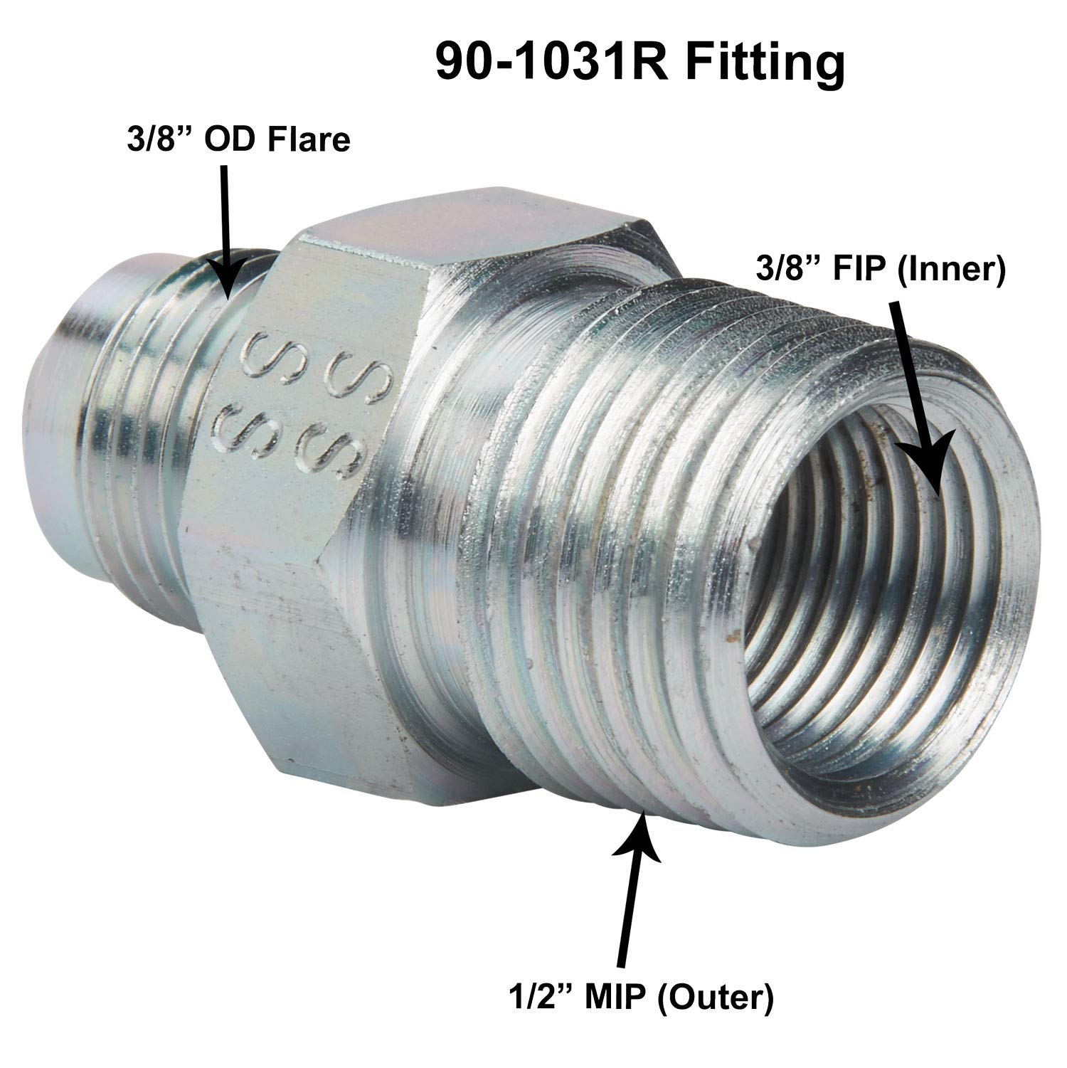 Dormont Gas Flare Fitting (0145824) 90-1031R - 3/8 In. OD Flare X 1/2 In. MIP Adapter