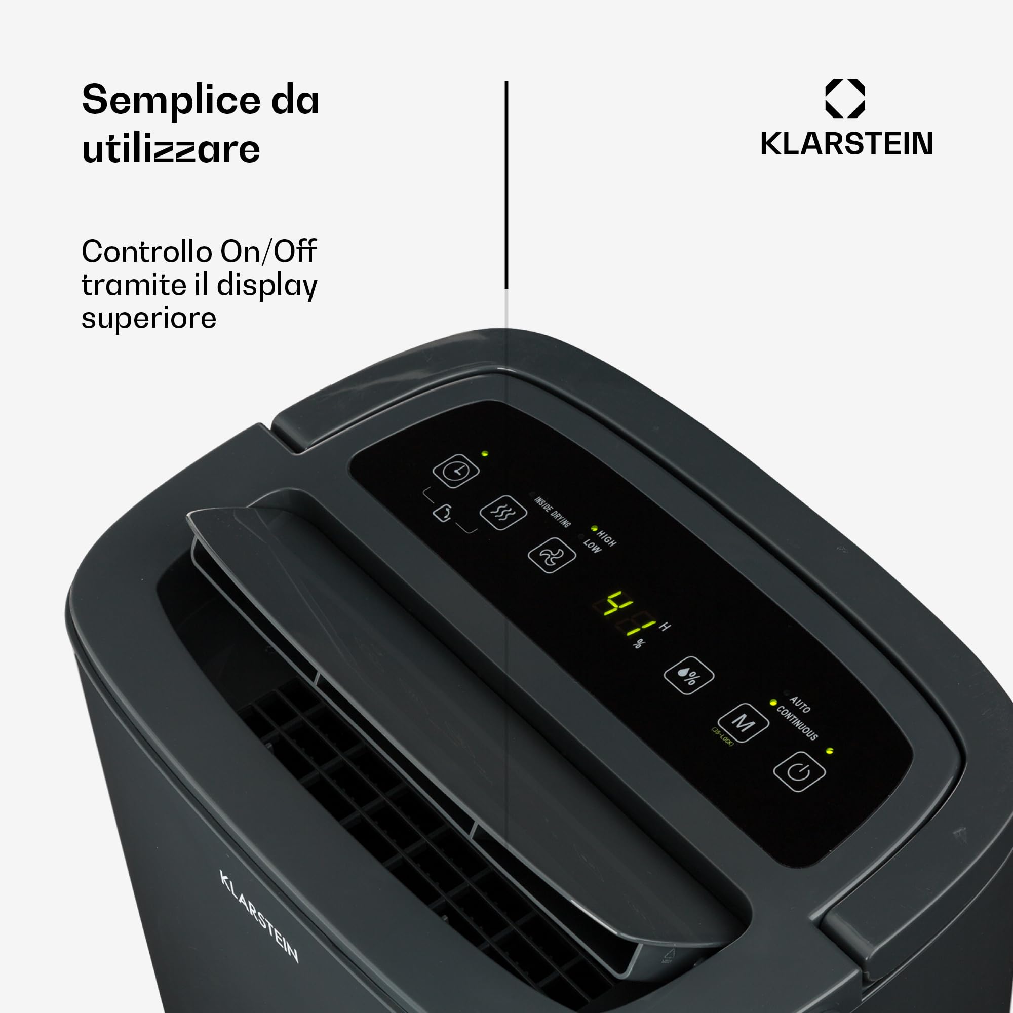 Klarstein Deumidificatore Casa per Muffa e Umidità Silenzioso, Deumidificatore Portatile Smart, Deumidificatore Ambiente Professionale Elettrico Basso Consumo, Deumidificatore WiFi 20L con Display LED
