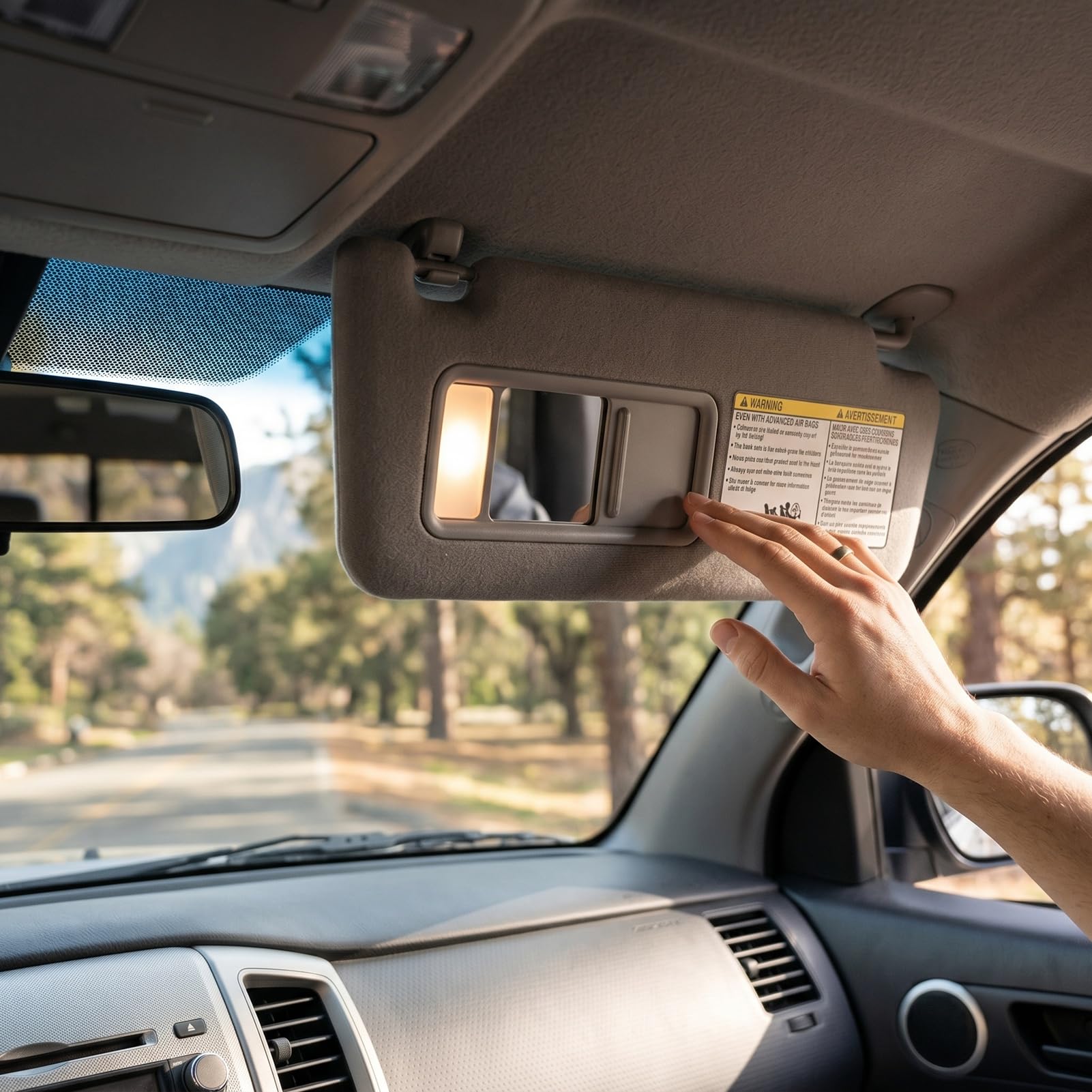 Yctze Osłona Przeciwsłoneczna Samochodu Auto Osłona Przeciwsłoneczna Pojazdu Przeciwodblaskowa Wymiana Wnętrza Bezpośrednia Wymiana Blokowanie Słońca Szary ze światłem na (Strona kierowcy: